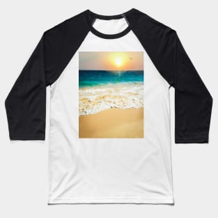 Beautiful Summer Beach Sunset Photo Baseball T-Shirt